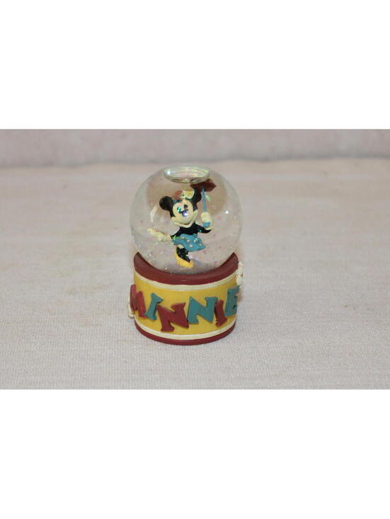 Disney Other - Disney Minnie Mouse Mini Snow Globe Figurine Small Glitter Globe